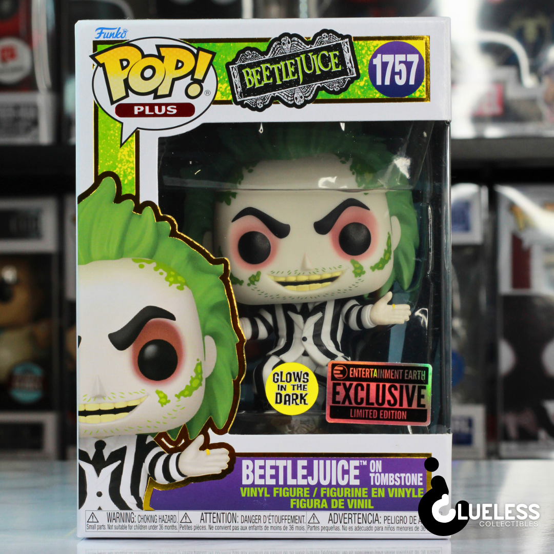Funko Pop! Plus Beetlejuice on Tombstone GITD #1757 And Pop Protector