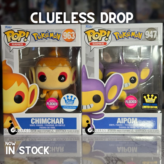 Funko Shop Exclusive Flocked Chimchar and Specialty Series Flocked Aipom Funko Pop Bundle