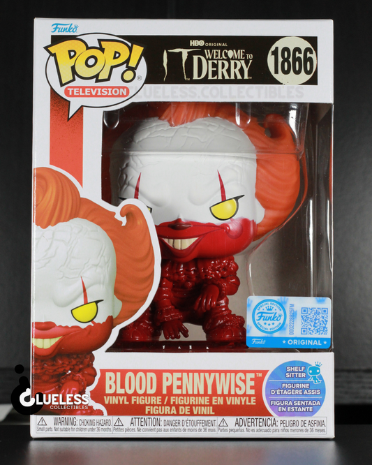 Funko Pop! Shelf Sitter It: Welcome to Derry - Pennywise Bloody #1866 - Entertainment Earth Exclusive