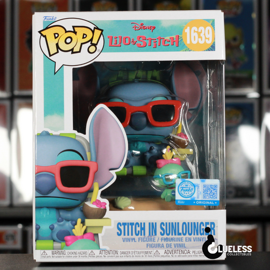 Funko Pop! Premium Lilo & Stitch: Stitch in Sunlounger #1639 - Entertainment Earth Exclusive