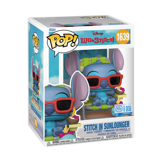 Funko Pop! Premium Lilo & Stitch: Stitch in Sunlounger #1639 - Entertainment Earth Exclusive